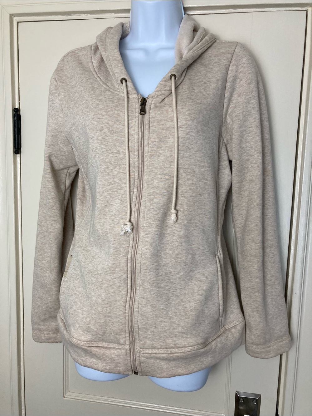 Ugg Australia Womens Hoodie Sweatshirt Full Zip Jacket Oatmeal Heathered  M